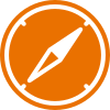 Orange compass icon